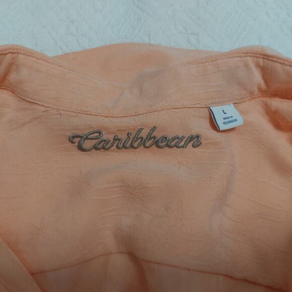 Carribbean Palm Paradise Jacquard Boxy Camp shirt Men's Shirt Resort Wear - Picture 2 of 11